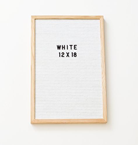 Vintage Felt Changeable Letter Board: 12 by 18 Inches Oak Frame with White Felt 340 Character ¾ Inch Helvetica Black Letters, Numbers, Punctuation, Sawtooth Mounting Hook, Plus Free Custom Letter Bag