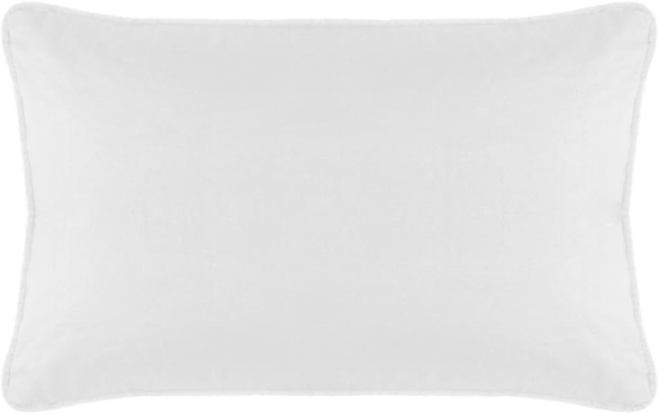 Lumbar Pillowcase Toddler Pillow Cover 12x16 inch (30x40 cm) Polyester with Piping Rectangular White Pillow Cover ONLY