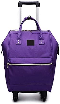 Multi-function Expandable Waterproof Flight Bag, Business Trolley Case with Laptop Compartment, Super Lightweight Suitcase Hand Luggage Carry on Cabin with 4 Wheels-Purple