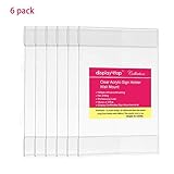 Display4top 6 Pack of Wall Mount Portrait Clear