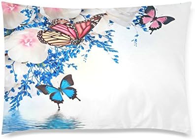Colourful Butterfly Pattern Rectangle Sofa Home Decorative Throw Pillow Case Cushion Cover Cotton Polyester Twin Side Printing 20"x 30"