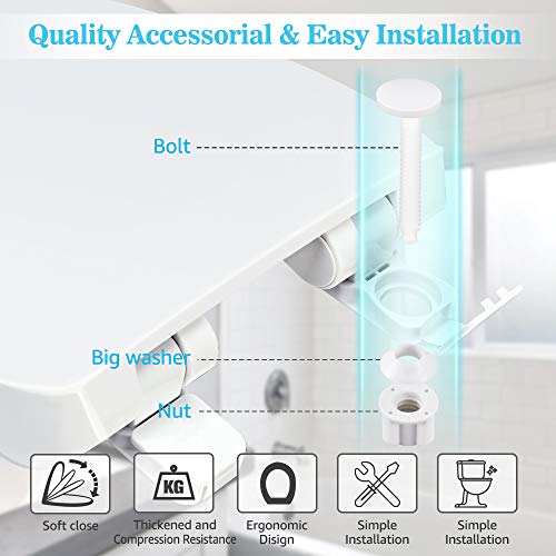 Elongated Soft Close Toilet Seat with GripTight Bumpers MUYE Quick