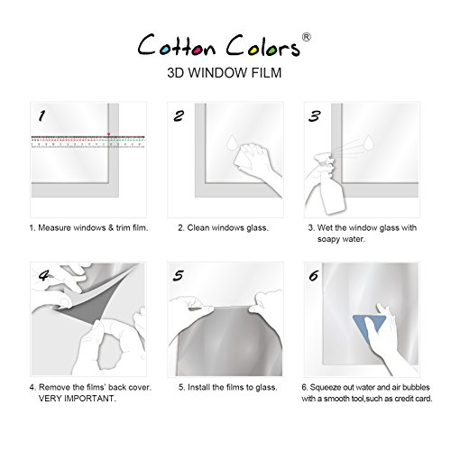 Window Film 23.6x78.7 Inches 3D Static Privacy Decoration Self Adhesive for UV Blocking Heat Control Glass Stickers