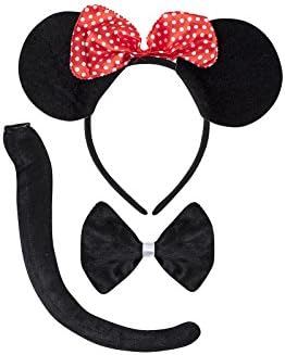Cute Animal Headband Ear Set with a Tail and a Bow Tie (Mini Mouse)