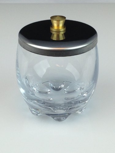 Beauticom Glass Sterilizer Manicure Dappen Dish Jar with Stainless Steel Metal Lid (Round Base) (1 Piece)