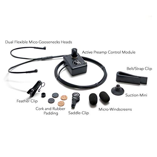B-FLAT SOPRANO CLARINET MICROPHONE,"THE FEATHER PLUS" with 2 10" FLEXIBLE MICRO-GOOSE NECKS by Myers Pickups ~ See it in ACTION! Copy and paste: myerspickups.com, B-Flat Soprano Clarinet Microphone