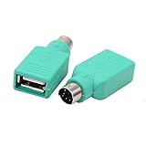 2Pcs Keyboard Mouse USB Female to PS/2 Male Converter Plug Adapter 4.2x1.8x1.1cm