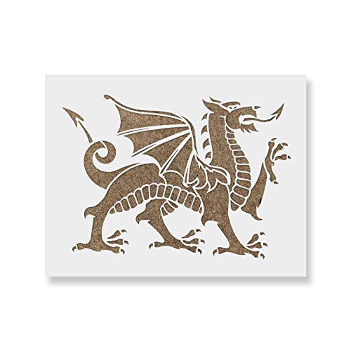 Medieval Dragon Stencil Template - Reusable Stencil with Multiple Sizes Available