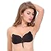 WEIJI Strapless Self Adhesive Invisible Push-up Women Bras,For Backless Dress,Tube Dress,Wedding Dress,Reusable,Washable (C Cup, Black)