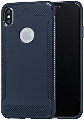 DENDICO iPhone X XS Case, Ultra Thin Slim Silicone Case, Flexible Soft Protective TPU Bumper Case Cover for Apple iPhone X/XS - Dark Blue