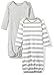 Moon and Back Baby Set of 2 Organic Sleeper Gowns, Grey Heather, 0-6 Months