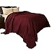 Lavish Home 66-40-T-BU Solid Color Bed Quilt-Twin-Burgundy