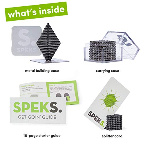 Speks - Black Color Set of 512 (2.5mm) Mashable, Smashable, Rollable, Buildable Magnets - Office Toy & Stress Relief for Adults - Thumbnail 4