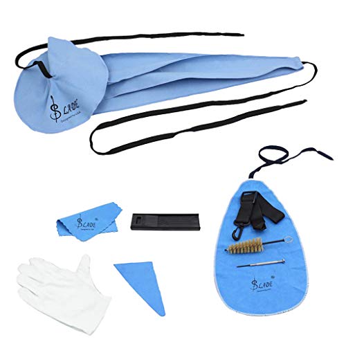 image for Baosity 10 Pcs of Set Sax Cleaning Tool Kit Neck Strap Glove Flute Bru