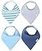 Copper Pearl 4 Pack Soft Cotton Baby Bibs for Drooling and Teething, Absorbent Drool Bibs for Baby Girl and Boy, Adjustable to Fit Newborns to Toddlers, Tons of Styles (Oxford)