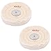NIUPIKA White Soft Cotton Polishing Buff Wheel Bench Grinder with Arbor Hole (4 Inch (50 Ply))