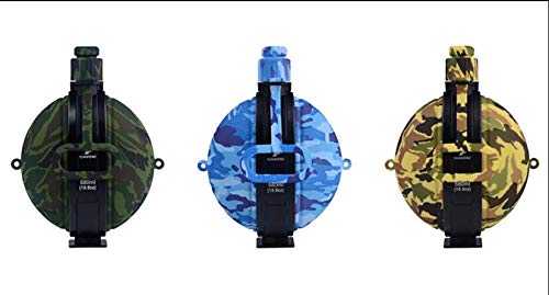 Easyinsmile Collapsible Military Water Bottle Canteen with Compass Bottle Cap for Outdoor Activities-Camping ã€Travelling ã€Hiking (Camouflage Green)