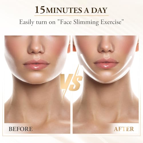 V-Face Shaping Massager Electric,ANLAN Led Facial Sculptor with 4 Modes,42°C Facial Massager Face Lifting Device,EMS Double Chin Reducer Jawline Exerciser with Remote Contro