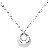 Jude Jewelers Stainless Steel Water Drop Style Classical Plain Pendant Figaro Chain Necklace