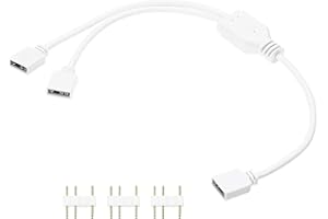 MECCANIXITY ARGB Splitter Cable, 5V 12" 3 Pin 1 to 2 Female to Female ARGB Adapter Cable with 3 Pin Male Connectors for PC Co