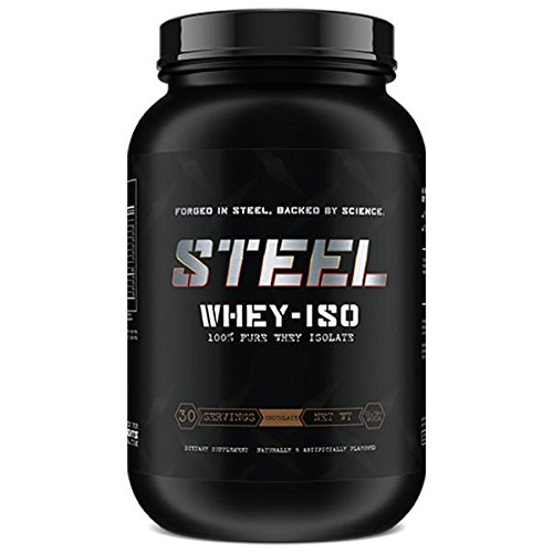 Steel Supplements Whey-ISO Whey Protein Isolate Powder Supplement Supports Lean Muscle Gains 2 Pounds Chocolate