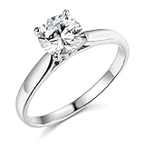 .925 Sterling Silver Rhodium Plated Wedding Engagement Ring - Size 6