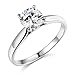 .925 Sterling Silver Rhodium Plated Wedding Engagement Ring - Size 6