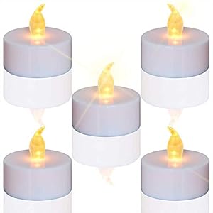 TEECOO LED-kaarsen, 24stuks LED-waxinelichtjes kaarsen CR2032 batterij aangedreven kaarsen unscented vlamloos theelicht…