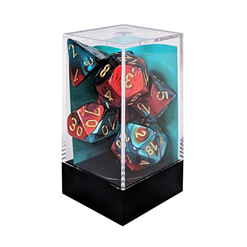 Chessex CHX26462 Dice-Gemini Red-Teal/Gold Set