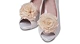 Flower Shoe Clips Ivory Zinnia