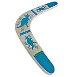 HOMEE Handmade Boomerang Australian Style Maneuver Dart Outdoor Sports Wood Equipment The Best Flying Toy for Children Blue