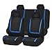 FH Group Car Seat Covers Full Set Cloth - Universal Fit Automotive Seat Covers, Low Back Front Seat Covers, Solid Back Seat Cover, Washable Car Seat Cover for SUV, Sedan and Van Blue
