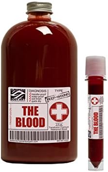 European Body Art Makeup Airbrush Face Body Painting Stencils, Transfusion Blood Line - The Blood Vial
