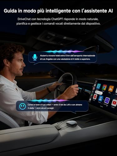 ATOTODIRECT AI Box CarPlay Android Car Wireless Adapter, Smart Auto Video Box with 4G LTE/WLAN/Dual-BT/USB/Built-in GPS, MicroSD, OTA, HDMI Output, Split Screen, DriveChat, CB6C