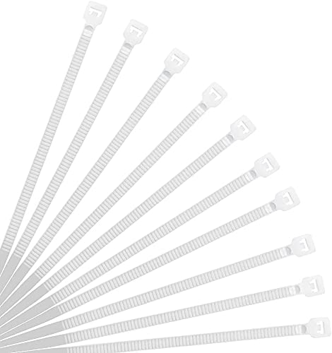 XINGO White Cable Ties Pack of 500, 250mm x 3.6mm,Premium Nylon Durable Zip Ties, Self-Locking UV Resistant Nylon Plastic Wire Ties for indoor and outdoor