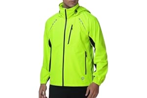 Nepest Cycling Rain Jacket Mens Waterproof Lightweight Packable Biking Windbreaker with Hood Raincoat for Running Hiking