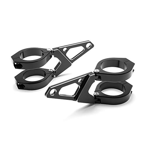 Max-Inc Blade Motorcycle Headlight Brackets, Black Bike Lamp Bracket/Fork Mount, Universal for Harley Davidson Chopper, Bobber, Brat, Café Racer, Street Fighter, and Custom Bikes, 56/57mm in Diameter