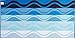 Arus Jacquard Woven Turkish Terry Cotton Beach Towel, Waves, Blue, 36x64