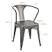 Furmax Metal Dining Chair Tolix Style Indoor Outdoor Use Stackable Chic Dining Bistro Cafe Side Metal Chairs Set of 4(Gun)