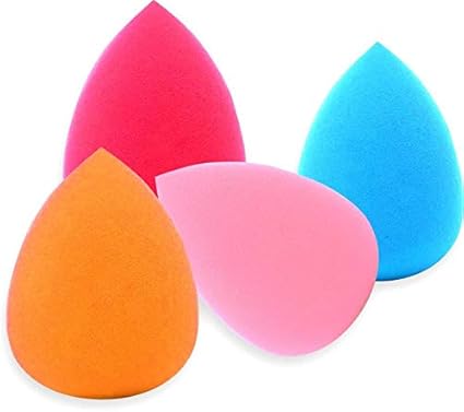 Rsentera Makeup Beauty Foundation Cream Powder Liquid Blender Sponge/Puff, Multicolour -Set of 4