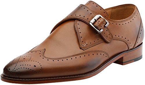 3DM Lifestyle Men's Monk Strap Wing-Tip Shoes