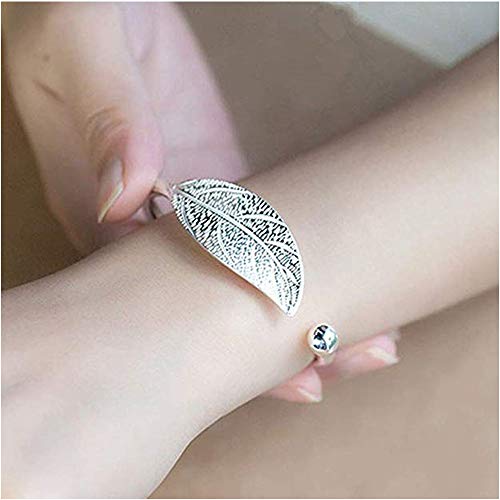 Dukars Remember I Love You Mom Premium Stainless Steel Cuff Bangle Bracelet,Jewelry Gifts for Mom from Daughter Son (Leaf Bracelet) - Thumbnail 6