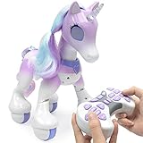 Blueyouth Remote Control Unicorn - Electric Smart Horse, Touch Induction Electronic pet, Features Include Children's Songs, Dancing, Stories, Sleep, Programming, etc.