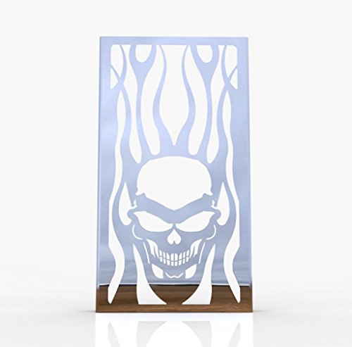 image for Skull Flame Polished Stainless Radiator Grill Guard fits: 1997-2004 Su