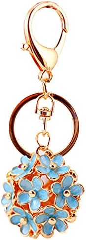 Kissweet Fashion Women Little Daisy Flower Ball Keychain Bag Pendant Charms (Blue)