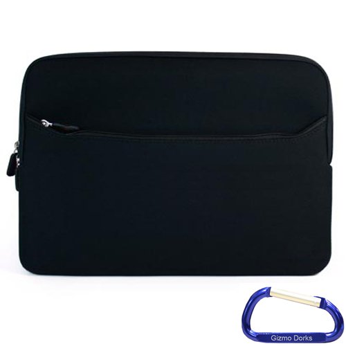 Gizmo Dorks Black Dual Pocket Zipper Laptop Carrying Case Sleeve (Checkpoint Friendly) with