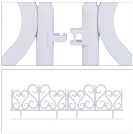 Relaxdays Set de 4 separadores de jardín, Valla decorativa, Con ...