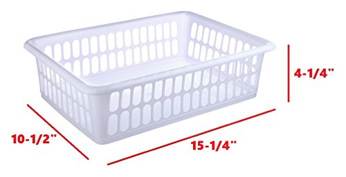 Zilpoo 6 Pack Plastic Storage Organizing Basket Cabinet Shelf