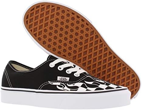 vans authentic checkerboard flame black & white skate shoes