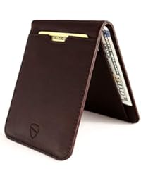 Vaultskin MANHATTAN Slim Bifold Wallet with RFID Protection for Cards and Cash (Brown)